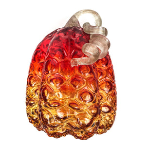 Large Red/Gold Ombré Glass Pumpkin