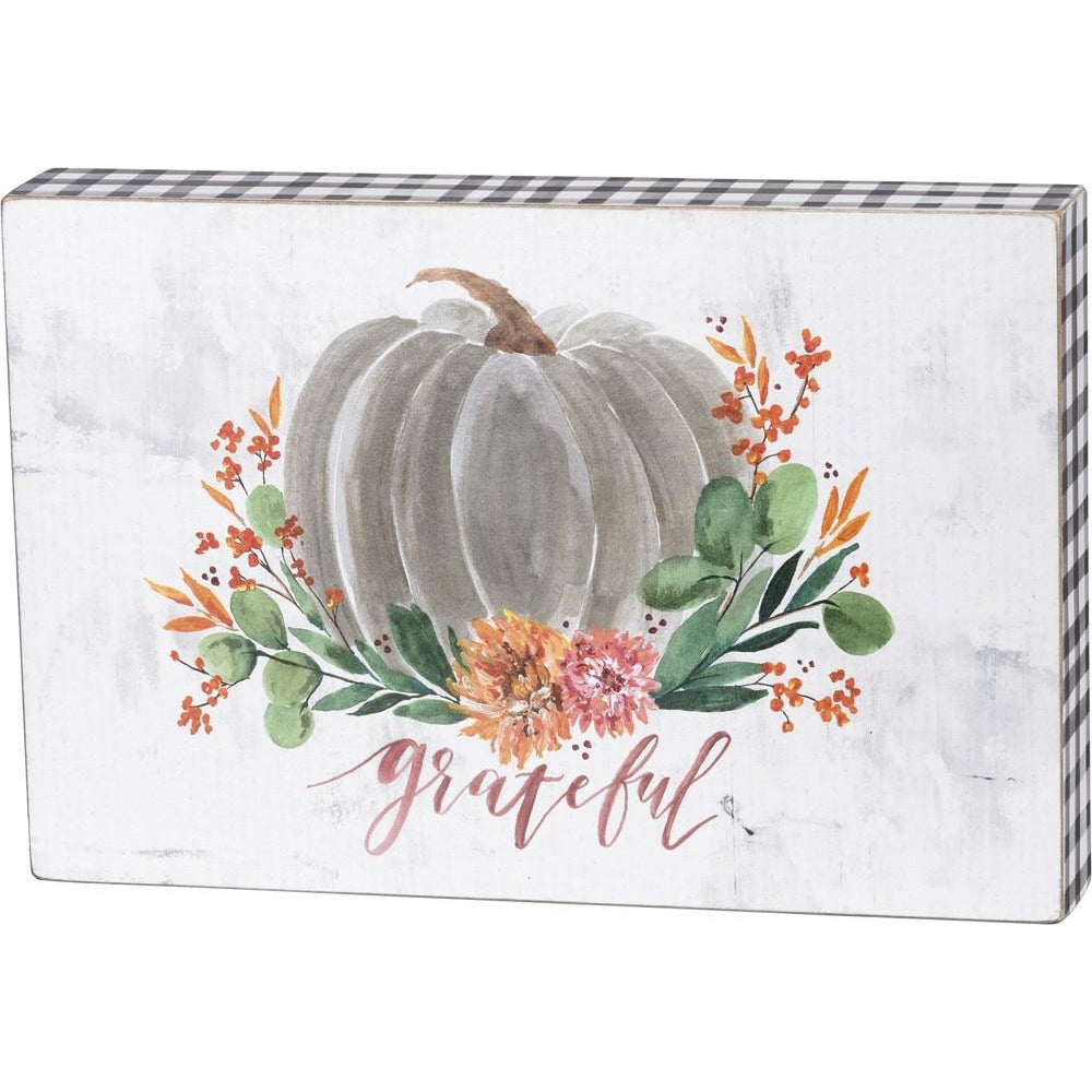 Large “Grateful” Box Sign