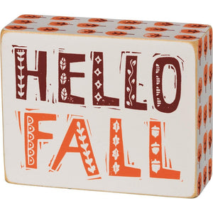 “Hello Fall” Distressed Box Sign