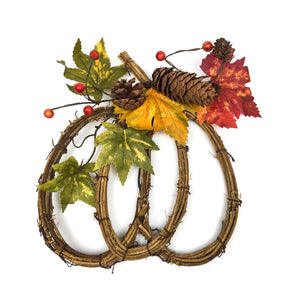 Harvest Twig Pumpkin Wall Decor