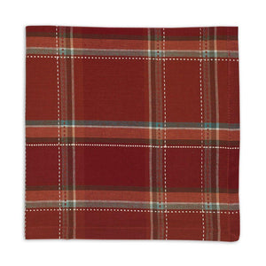 Burgundy Plaid Cloth Napkin Set