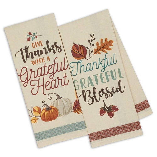 “Grateful” Autumn Kitchen Towel