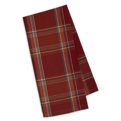 Burgundy Plaid Kitchen Towel