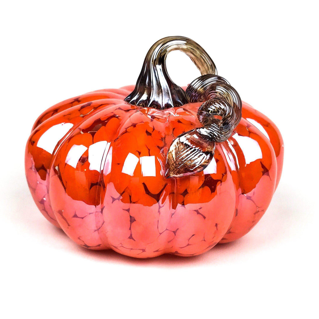 Flat Orange Mystique Glass Pumpkin