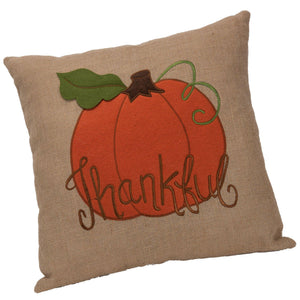 “Thankful” Burlap Pillow