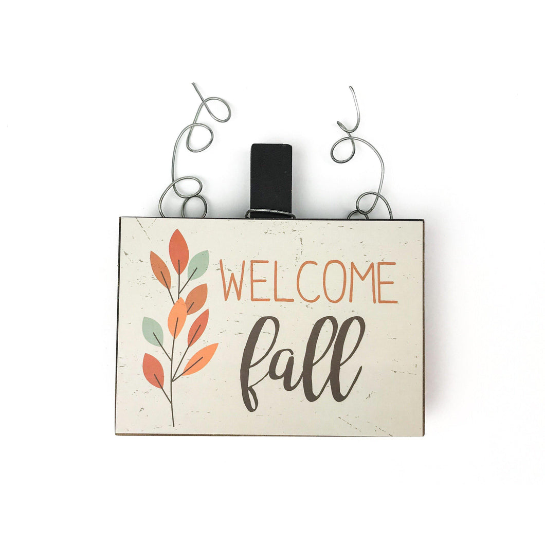 “Welcome Fall” Distressed Box Sign