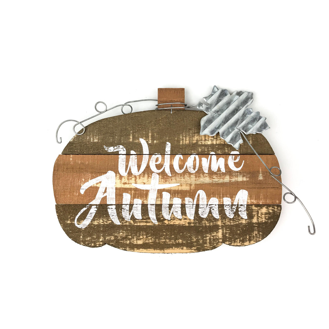 “Welcome Autumn” Pumpkin Hanging Decor