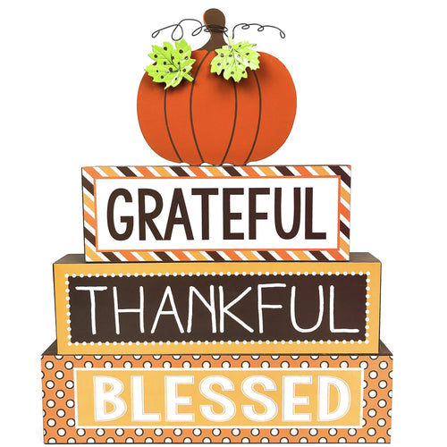 “Grateful” Pumpkin Block Sitter
