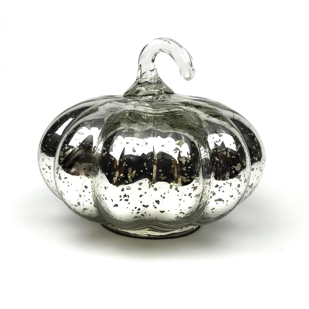 Silver Mercury Glass Pumpkin