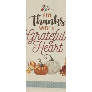 “Grateful” Autumn Kitchen Towel