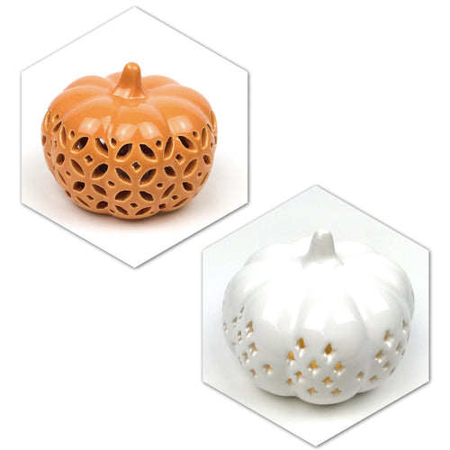Ceramic Light Up Pumpkin Set
