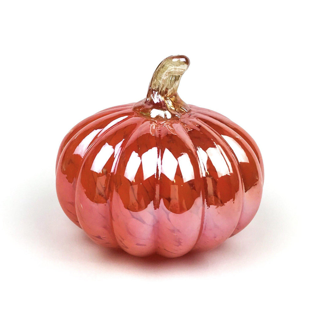 Pearlized Orange Glass Pumpkin