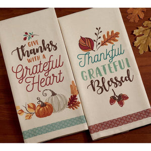 “Grateful” Autumn Kitchen Towel