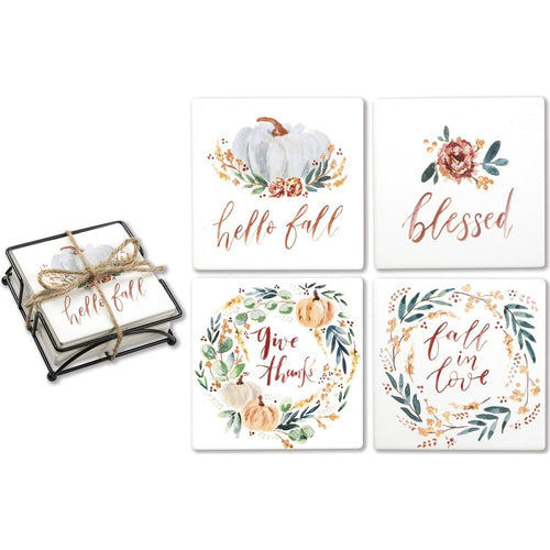 Autumn Sentiment Coaster Set