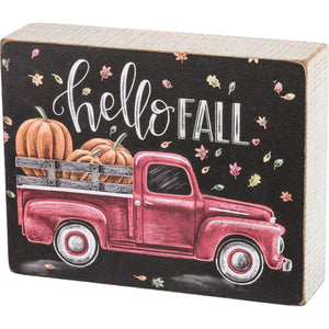 "Hello Fall" Chalk Board Box Sign