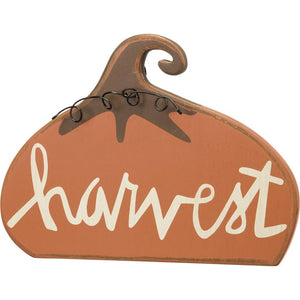Distressed "Harvest" Pumpkin Sitter
