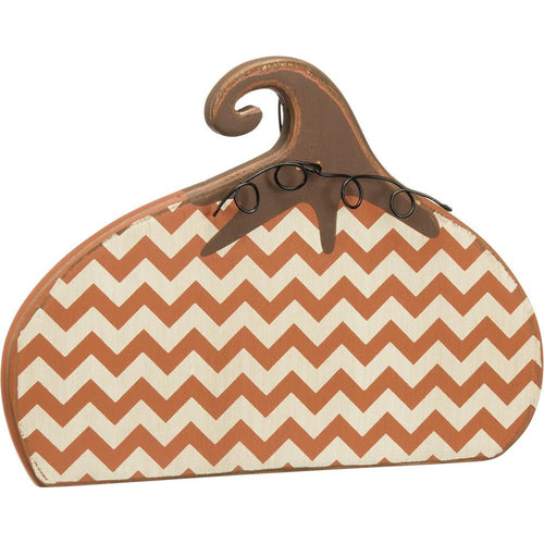 Distressed Chevron Pumpkin Sitter