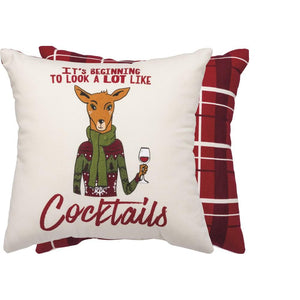 "It's Beginning To Look A Lot Like Cocktails" Pillow