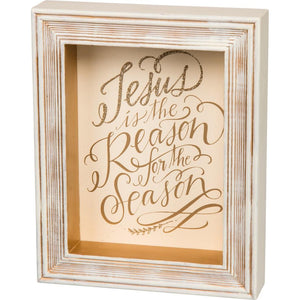 "Jesus Is The Reason For The Season" Framed Box Sign
